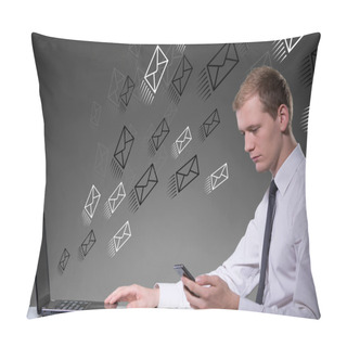 Personality  Man Sending Text Massages Pillow Covers
