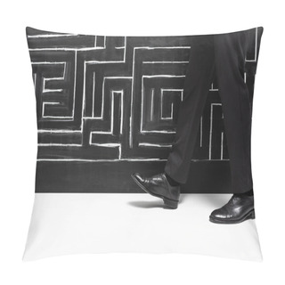 Personality  Cropped View Of Businessman In Formal Wear Walking Near Labyrinth  Pillow Covers