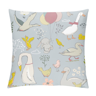 Personality  Cute Farm Birds Set Pillow Covers