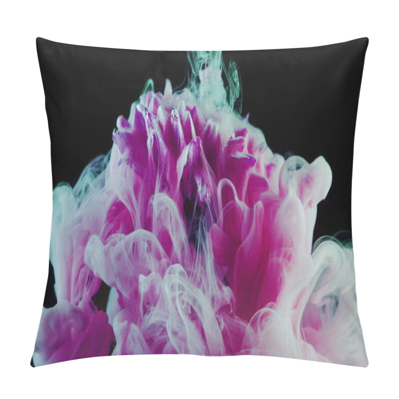 Personality  Flower Under Water And Splashes Of Colored Ink, Bright Colors Pillow Covers
