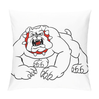 Personality  Angry Bulldog.bulldog Cartoon.dog Vector. Pillow Covers
