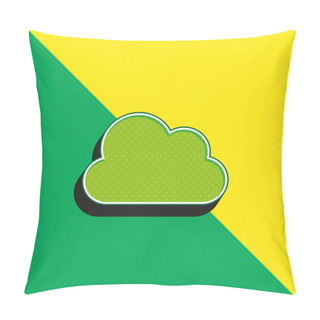 Personality  Big Cloud Green And Yellow Modern 3d Vector Icon Logo Pillow Covers