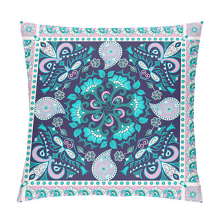 Personality  Vector Backround With Ethnic Indian Kalamkari Ornament. Floral P Pillow Covers