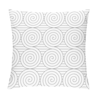 Personality  Gray Touching Archimedean Spirals On Continues Lines Pillow Covers