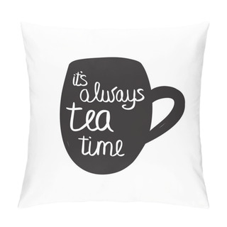 Personality  Cup With Tea In Vector Pillow Covers