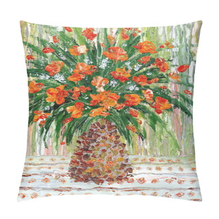 Personality  Bouquet Of Red Flowers Pillow Covers