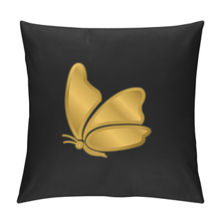 Personality  Big Wing Butterfly Gold Plated Metalic Icon Or Logo Vector Pillow Covers