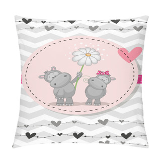 Personality  Two Hippos Pillow Covers