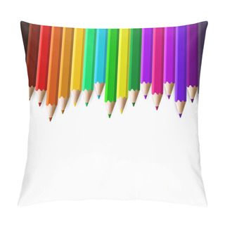Personality  Color Pencils Set On White Background. Pillow Covers
