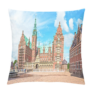 Personality  Beautiful Landscape With Fountain In Frederiksborg Slot Castle Near Copenhagen. Hillerod, Denmark. Exotic Amazing Places. Popular Tourist Atraction. Pillow Covers