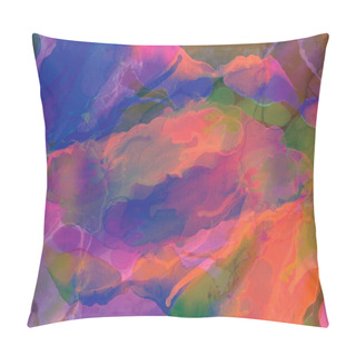 Personality  Color Abstract Background. Modern Artwork Texture. Contemporary Art. Ink, Paint, Watercolor Pillow Covers
