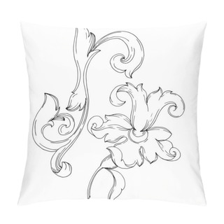 Personality  Vector Baroque Monogram Floral Ornament. Black And White Engraved Ink Art. Isolated Ornaments Illustration Element. Pillow Covers