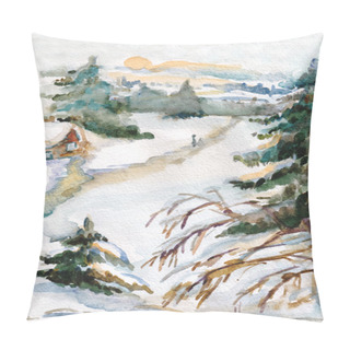 Personality  Winter Watercolor Pillow Covers