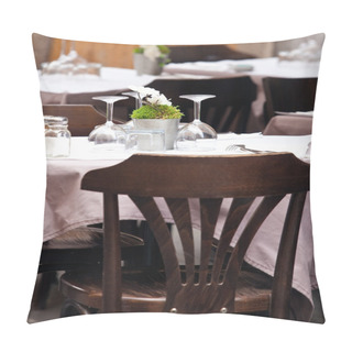 Personality  Served Table Of Street Restaurant Pillow Covers