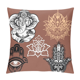 Personality  Ornamental Elephant And Mandalas Pillow Covers