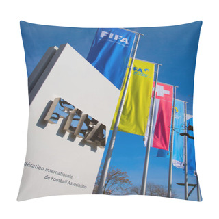 Personality  Zurich, Switzerland - April 10, 2016: Headquarter Of FIFA International Football (soccer) Association. FIFA Is Heavily Critizied For Multiple Corruption Scandals. Pillow Covers