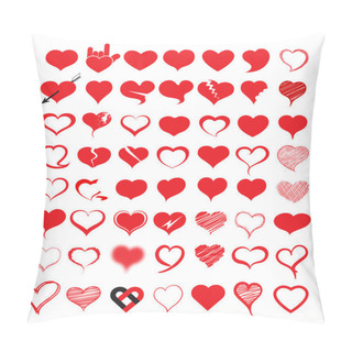 Personality  Big Set Of Heart. Vector Illustration. Pillow Covers