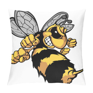 Personality  Bee Hornet Cartoon Vector Image Pillow Covers