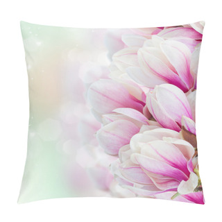 Personality Blossoming Pink  Magnolia Tree Flowers Pillow Covers