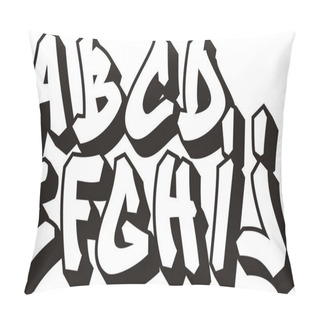 Personality  Vector Graffiti Font Alphabet (part 1) Pillow Covers
