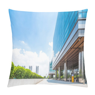 Personality  Empty Road Near Modern Building Exterior Pillow Covers