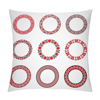 Personality  Ukrainian Embroidered Round Motifs Pillow Covers