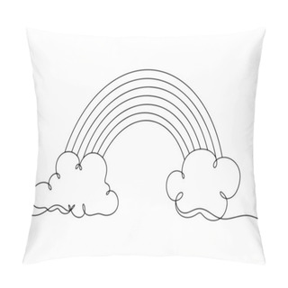 Personality  Rainbow With Clouds. Optical Phenomenon In The Atmosphere After Rain. A Natural Phenomenon. Weather Icon. Vector Illustration. Images Produced Without The Use Of Any Form Of AI Software At Any Stage.  Pillow Covers