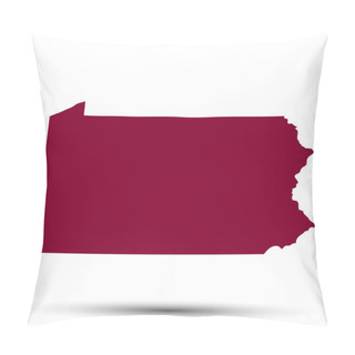 Personality  Map Of The U.S. State Of Pennsylvania Pillow Covers