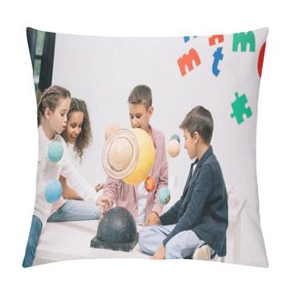 Personality  Schoolchildren With Solar System   Pillow Covers