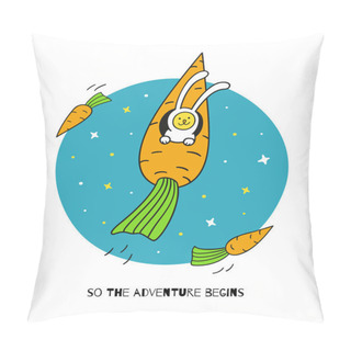 Personality   Bunny Rabbit Astronaut  Pillow Covers