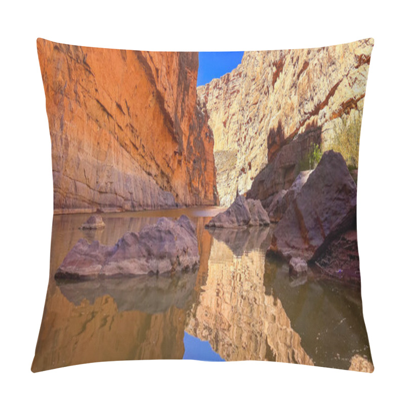 Personality  Rio Grande River And Santa Elena Canyon In Big Bend National Par Pillow Covers