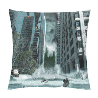 Personality  City Destroyed By Tsunami Pillow Covers