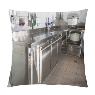 Personality  Professional Kitchen, View Counter In Stainless Steel . Pillow Covers