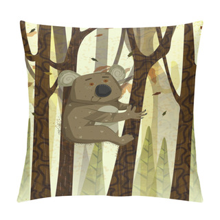Personality  Wild Animal Koala In Jungle Forest Background Pillow Covers