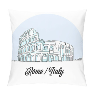 Personality  Rome Italy Landmark Sketch Pillow Covers