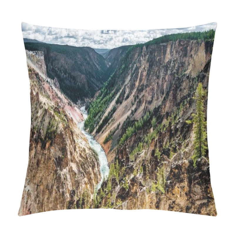 Personality  Rapids in the colored canyon of the Yellowstone river in Yellowstone National Park pillow covers
