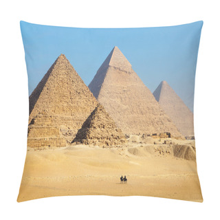 Personality  View Of The Pyramids Near Cairo City In Egypt Pillow Covers