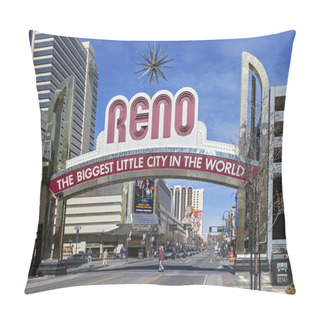 Personality  The Sign Of Reno Arch, Nevada Pillow Covers