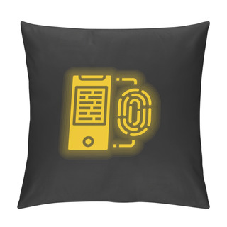 Personality  Biometric Yellow Glowing Neon Icon Pillow Covers