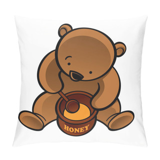 Personality  Bear With Spoon And Honey Pot Pillow Covers