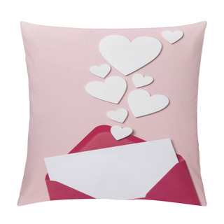 Personality  Love Letter. White Card With Red Paper Envelope Mock Up Pillow Covers