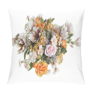 Personality  Beautiful Bouquet In Gentle Tones Isolated On White Background. Pillow Covers