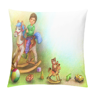 Personality  Boy On A Horse Pillow Covers