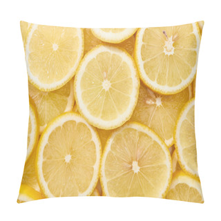 Personality  Top View Of Ripe Fresh Yellow Lemon Slices Pillow Covers