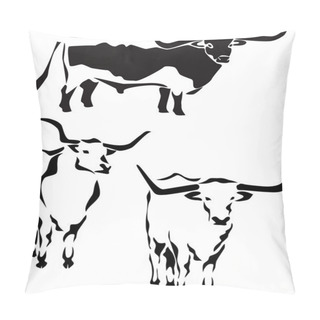 Personality  Longhorn Cattle Pillow Covers