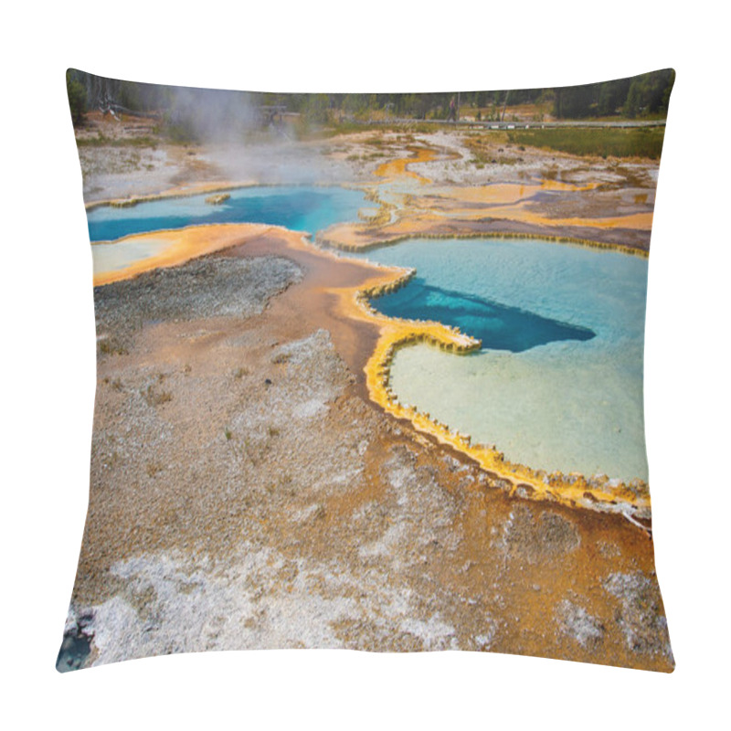 Personality  Geothermal Feature At Old Faithful Area At Yellowstone National  Pillow Covers