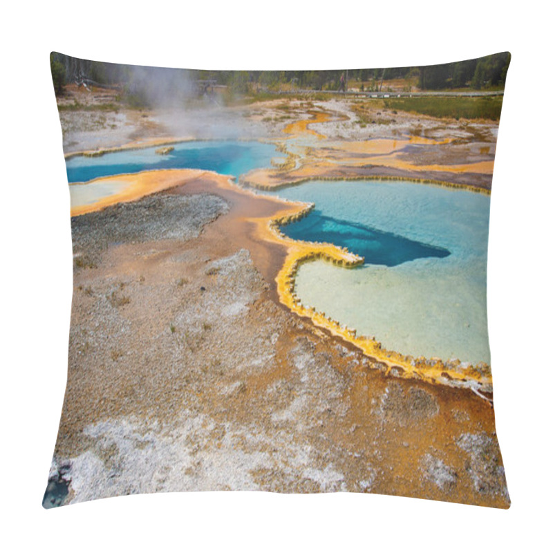 Personality  Geothermal feature at old faithful area at Yellowstone National  pillow covers