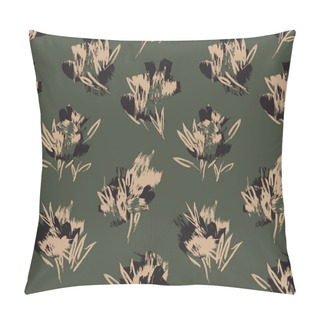 Personality  Abstract Brush Strokes Floral Seamless Pattern Pillow Covers