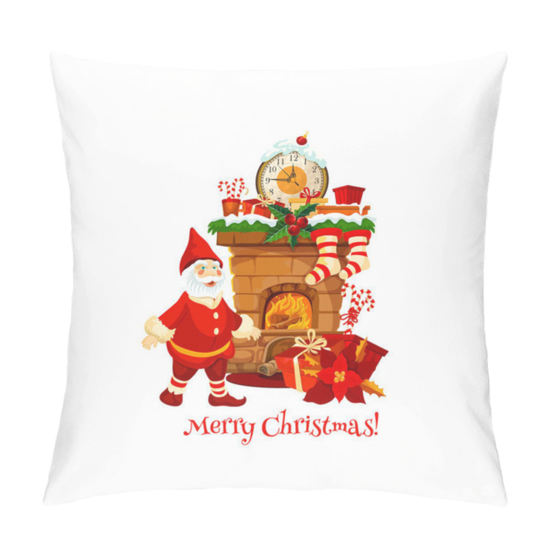 Personality  Christmas Greeting Card With Santa Gift Stocking Pillow Covers