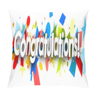 Personality  Congratulations Paper Banner With Confetti Pillow Covers